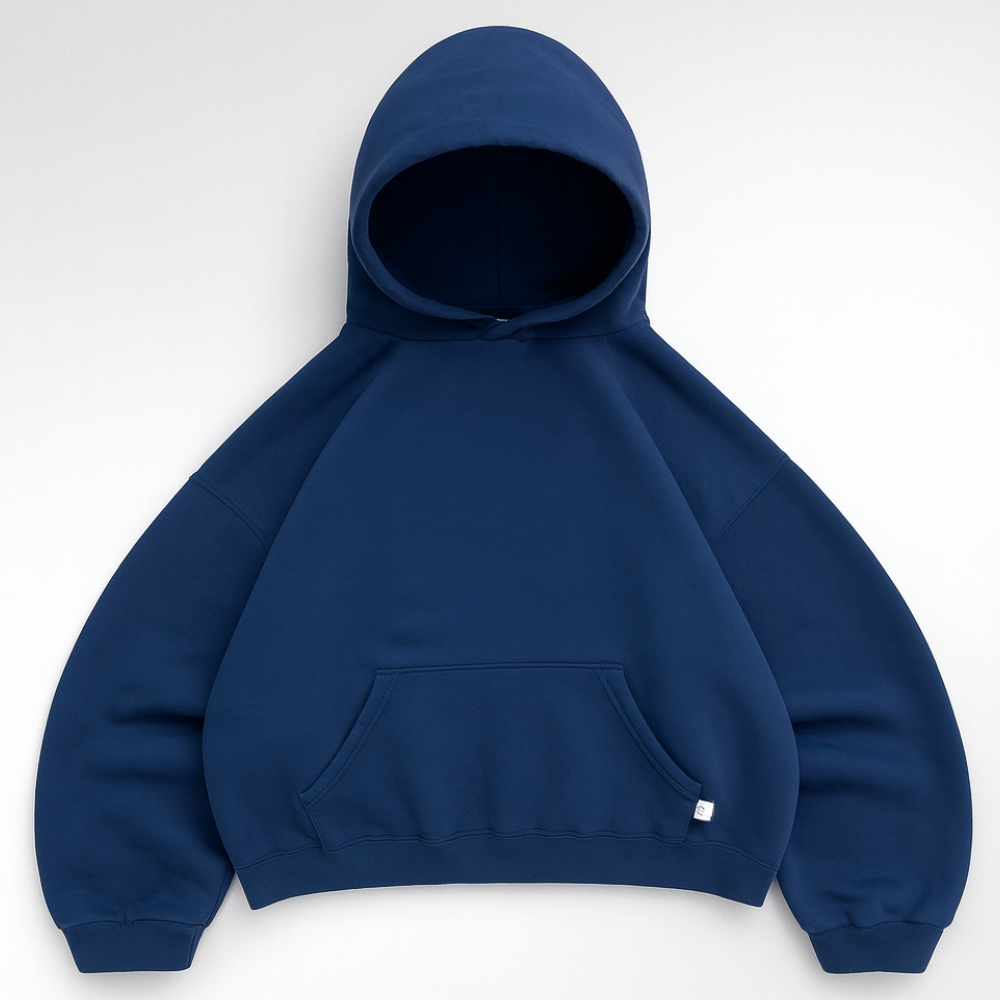 Hoodie Unisex Boxy Fit Cotton Fleece Urban Style Pullover