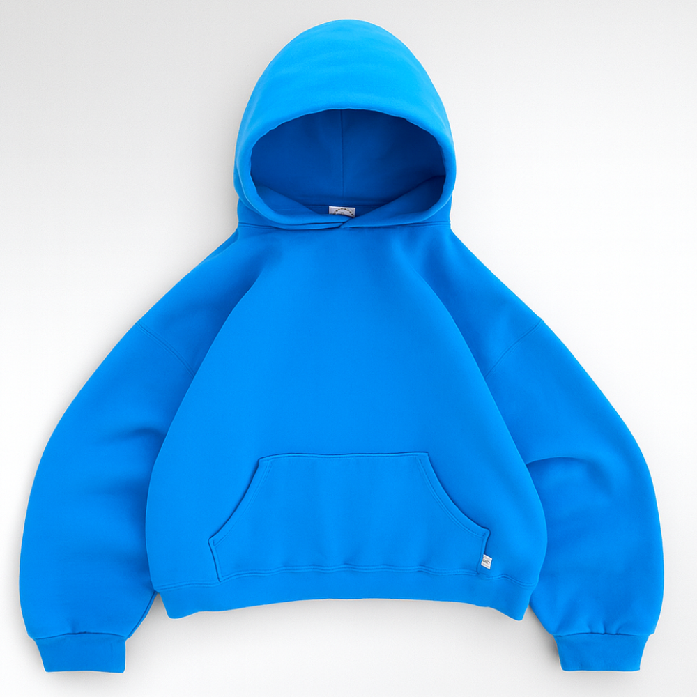Hoodie Unisex Boxy Fit Cotton Fleece Urban Style Pullover