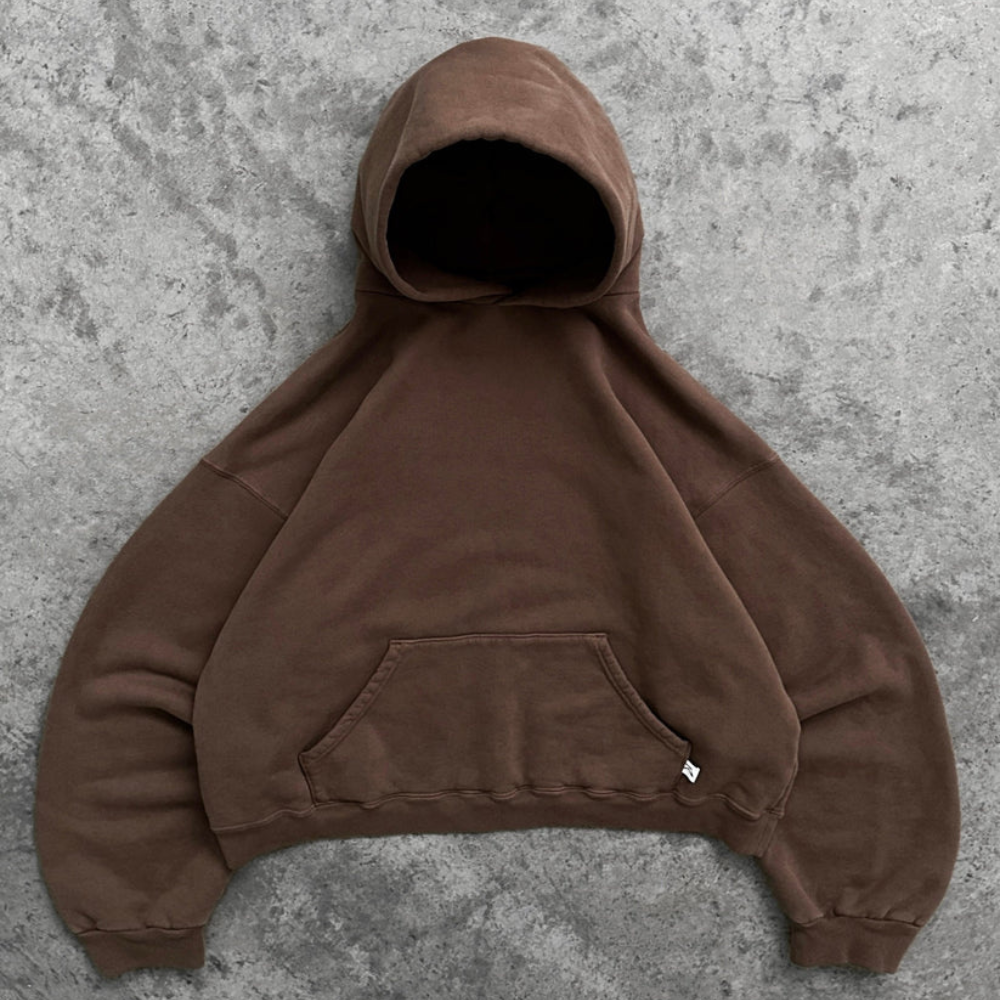 Hoodie Unisex Boxy Fit Cotton Fleece Urban Style Pullover