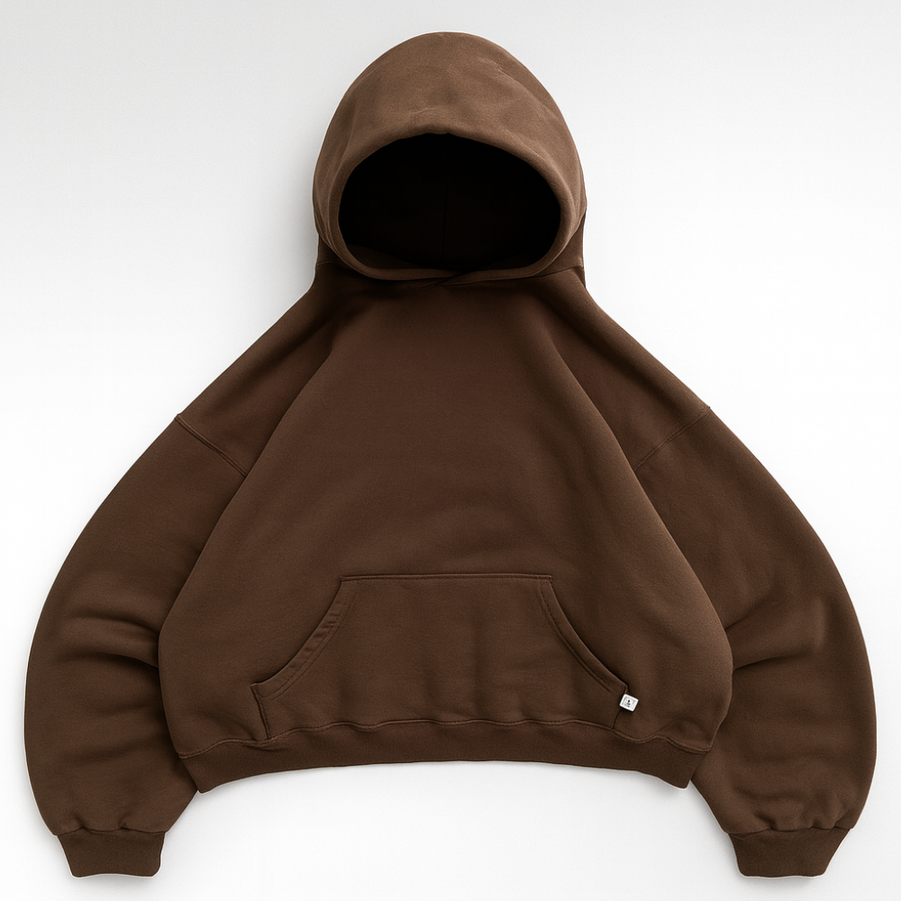 Hoodie Unisex Boxy Fit Cotton Fleece Urban Style Pullover