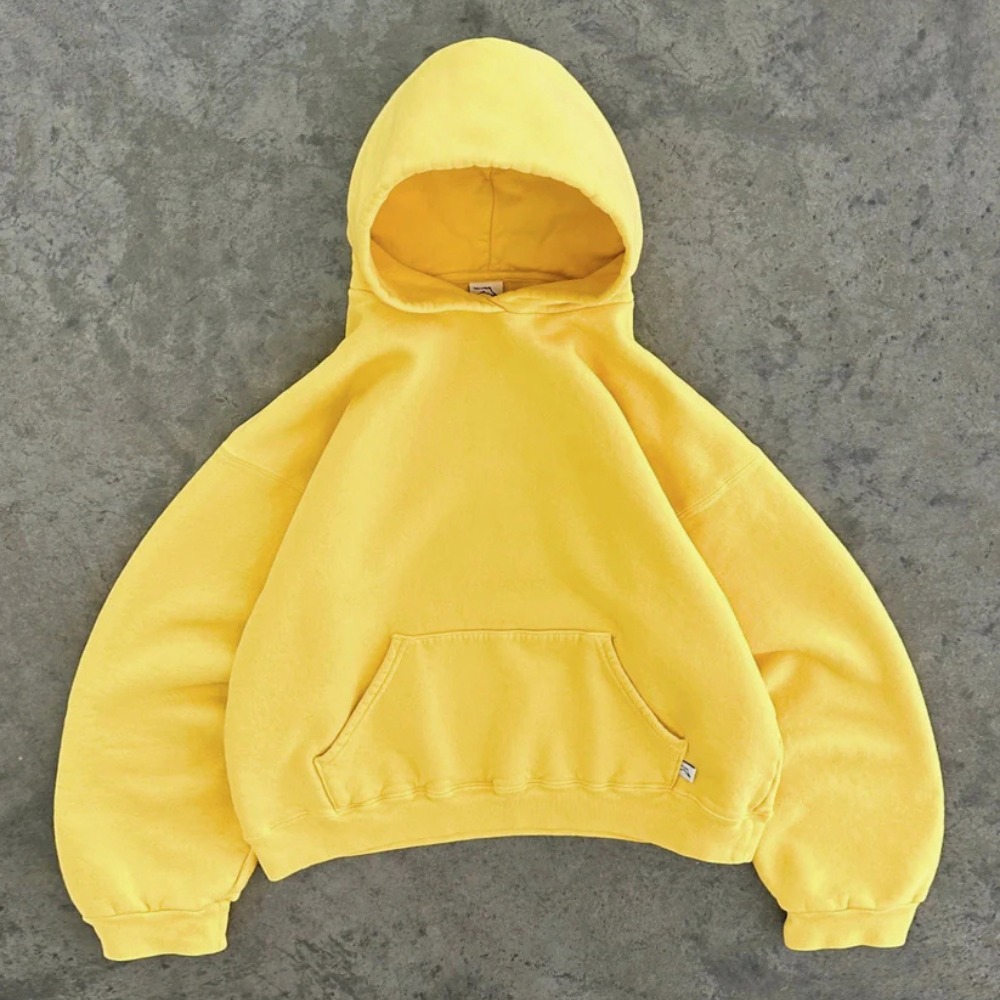 Hoodie Unisex Boxy Fit Cotton Fleece Urban Style Pullover