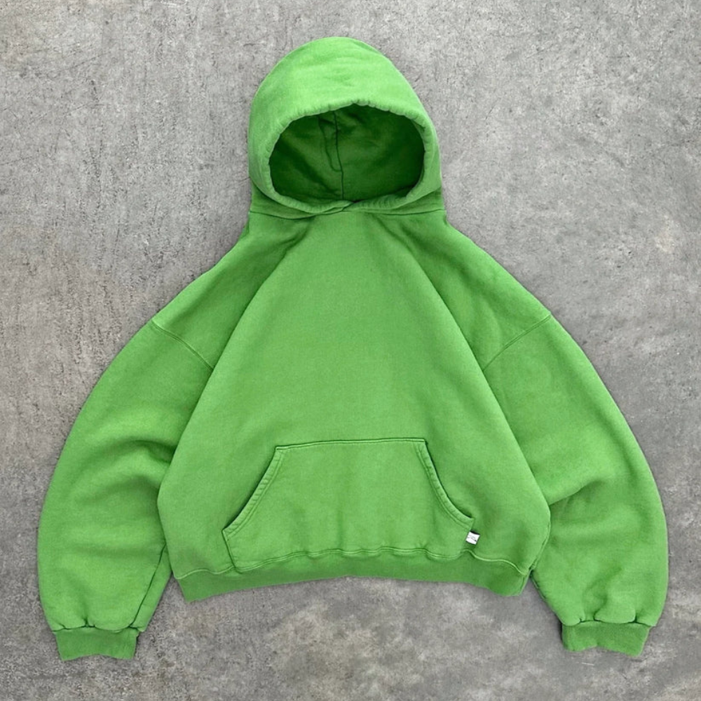 Hoodie Unisex Boxy Fit Cotton Fleece Urban Style Pullover