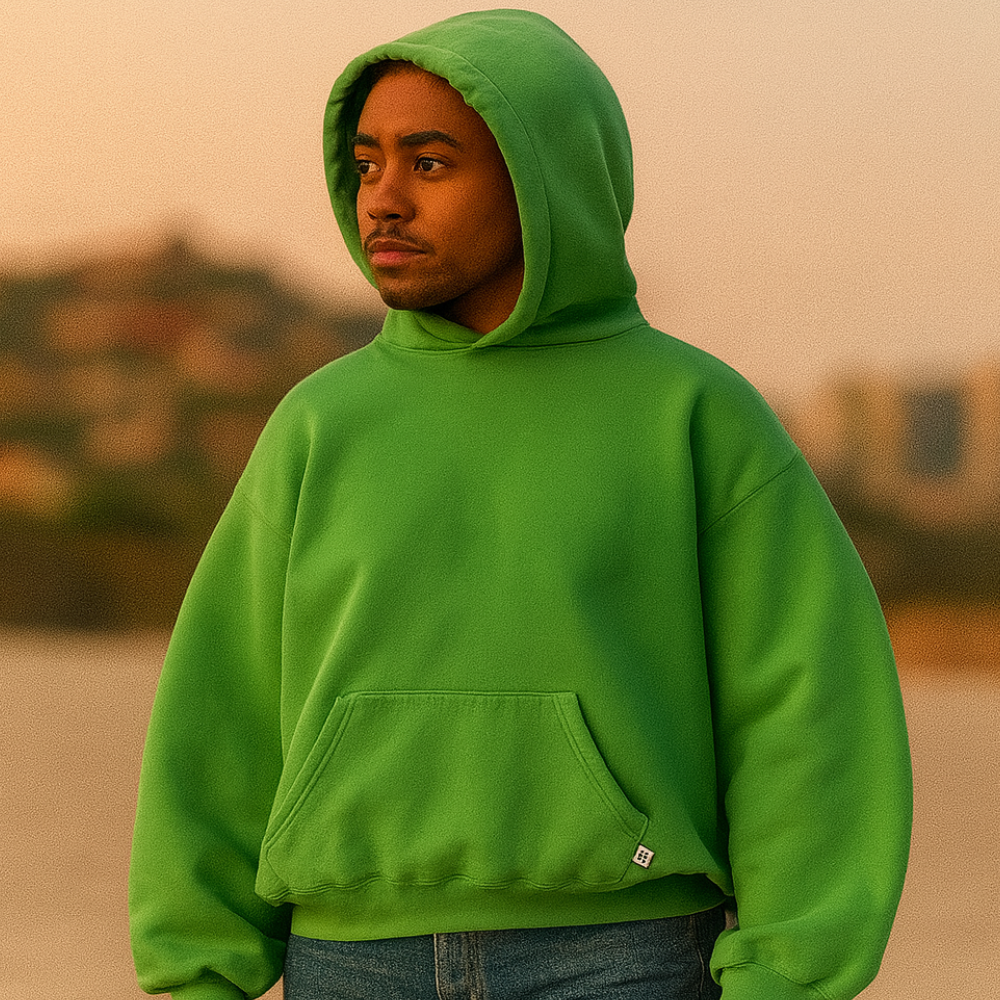 Hoodie Unisex Boxy Fit Cotton Fleece Urban Style Pullover