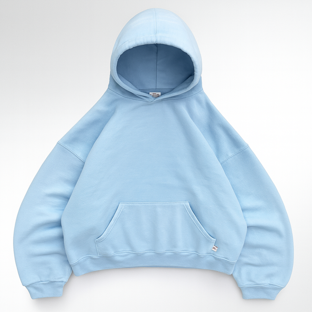 Hoodie Unisex Boxy Fit Cotton Fleece Urban Style Pullover