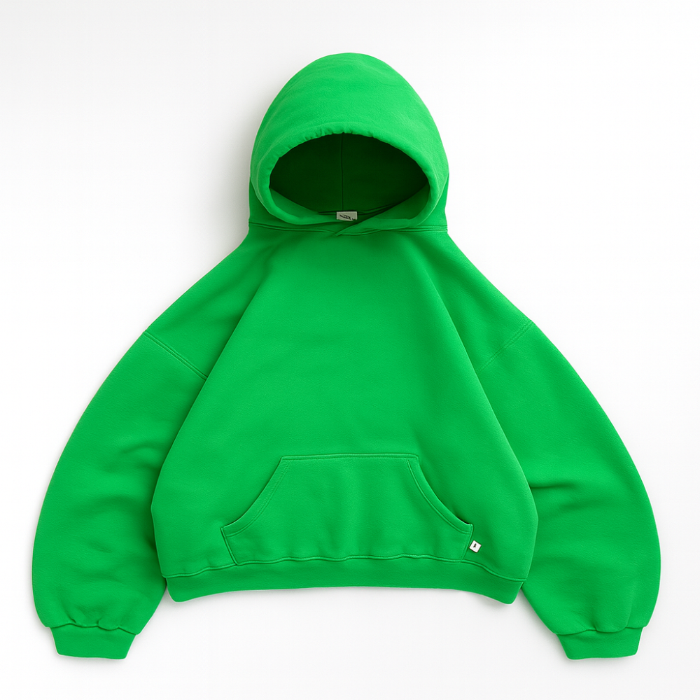 Hoodie Unisex Boxy Fit Cotton Fleece Urban Style Pullover