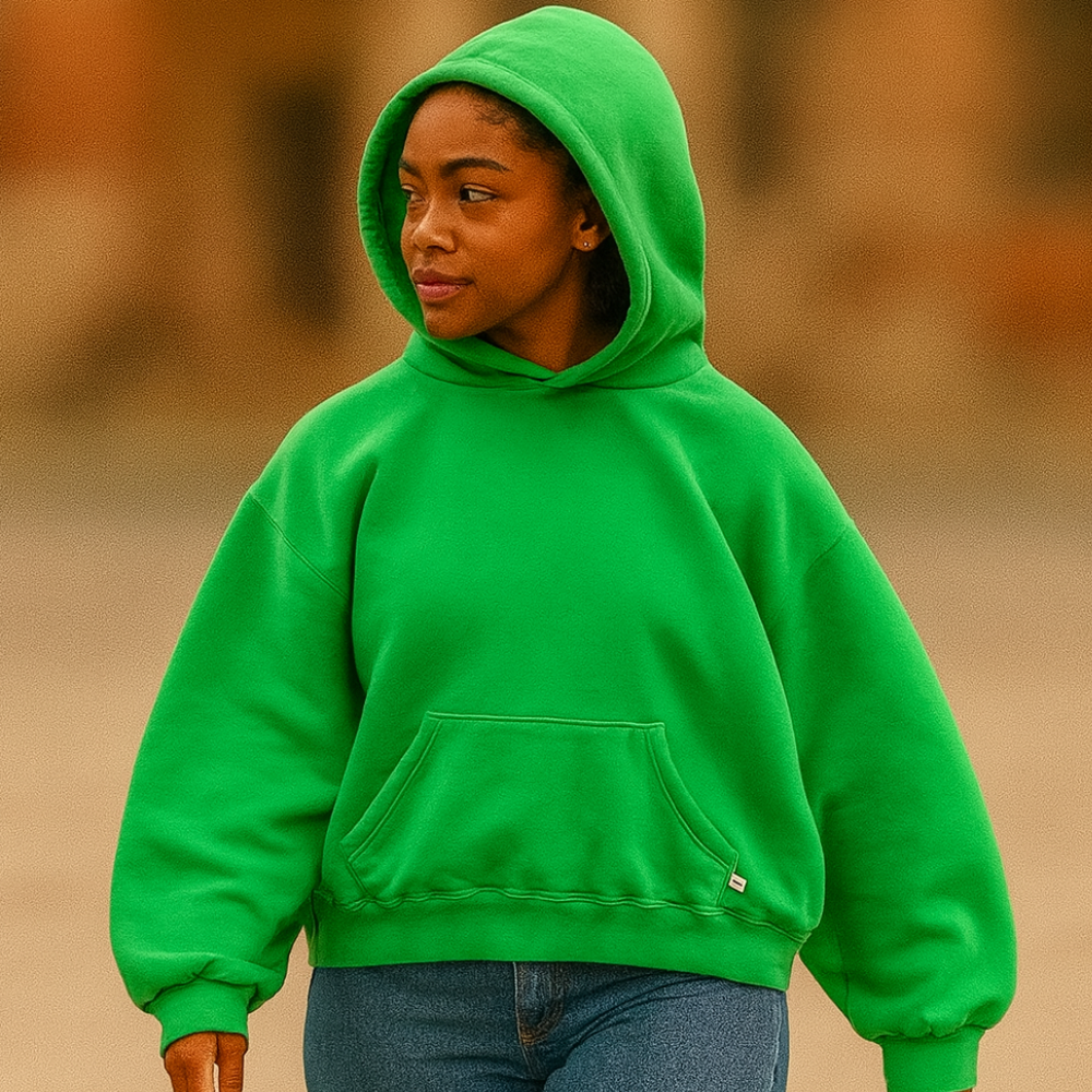 Hoodie Unisex Boxy Fit Cotton Fleece Urban Style Pullover