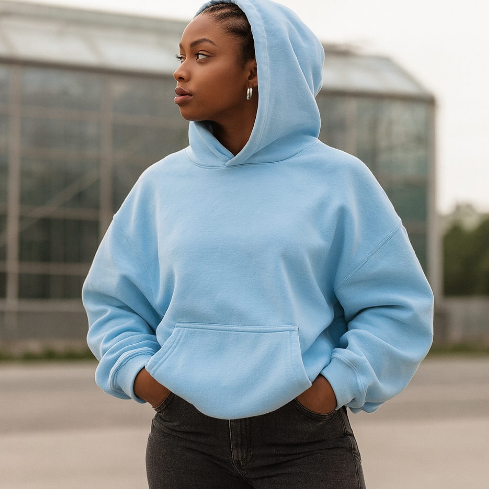 Hoodie Unisex Boxy Fit Cotton Fleece Urban Style Pullover