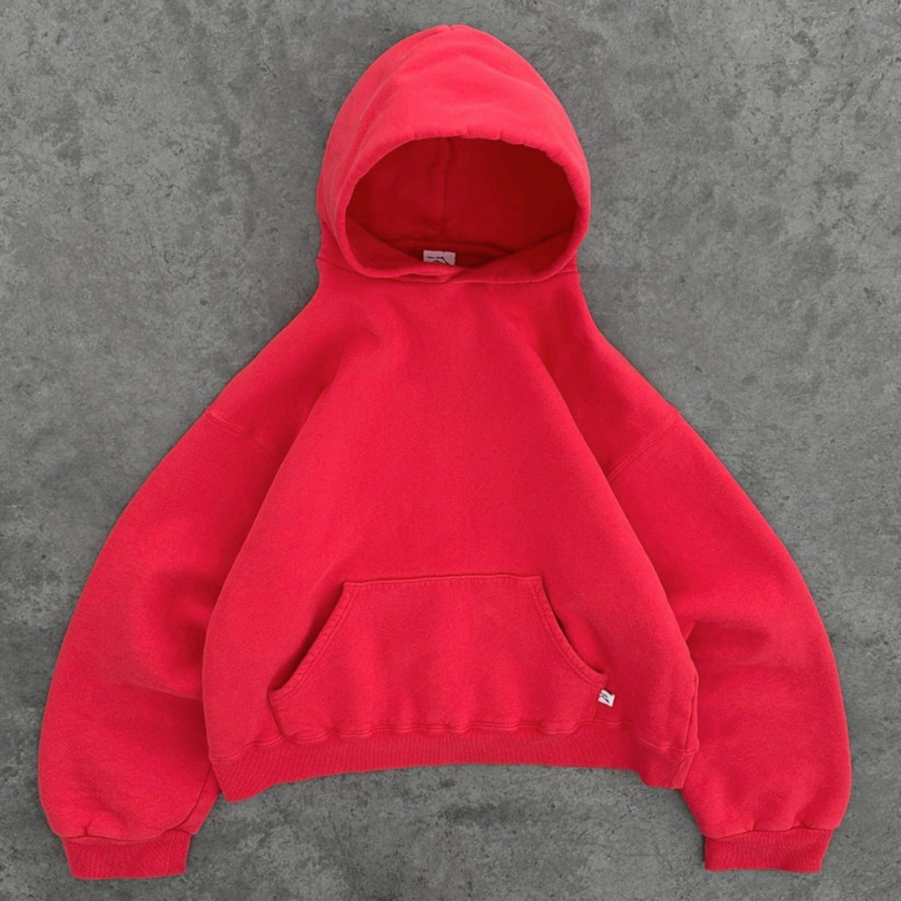 Hoodie Unisex Boxy Fit Cotton Fleece Urban Style Pullover