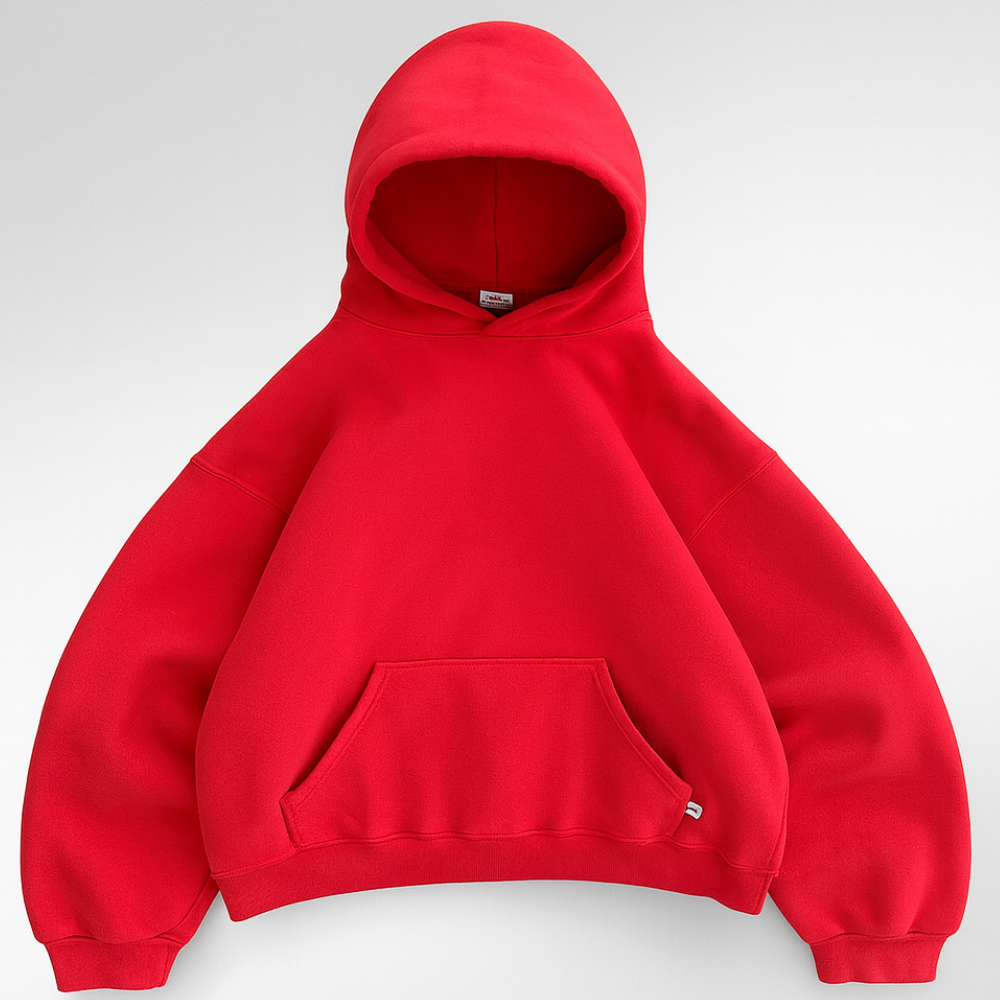 Hoodie Unisex Boxy Fit Cotton Fleece Urban Style Pullover