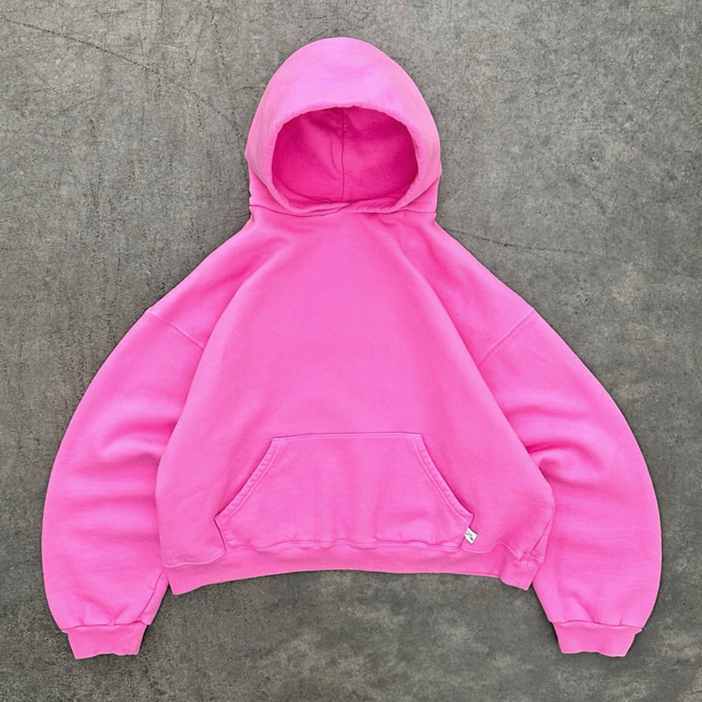 Hoodie Unisex Boxy Fit Cotton Fleece Urban Style Pullover