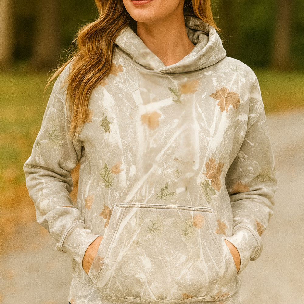 Felpa con cappuccio in pile mimetico unisex con cappuccio pullover