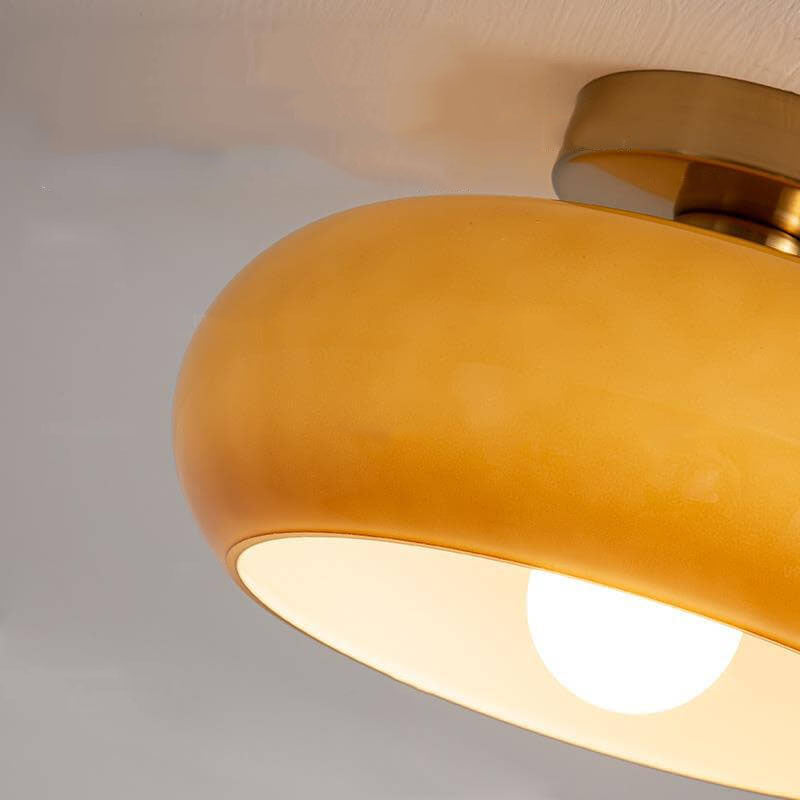 Lampada da soffitto paralume rotondo in vetro