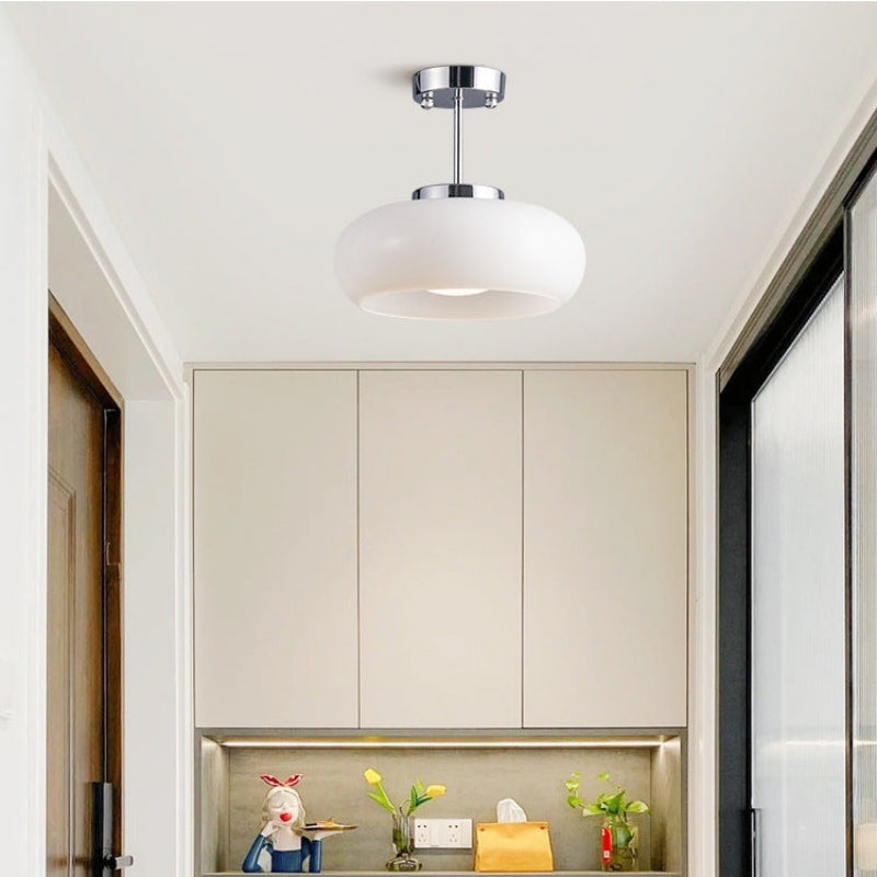 Lampada da soffitto paralume rotondo in vetro