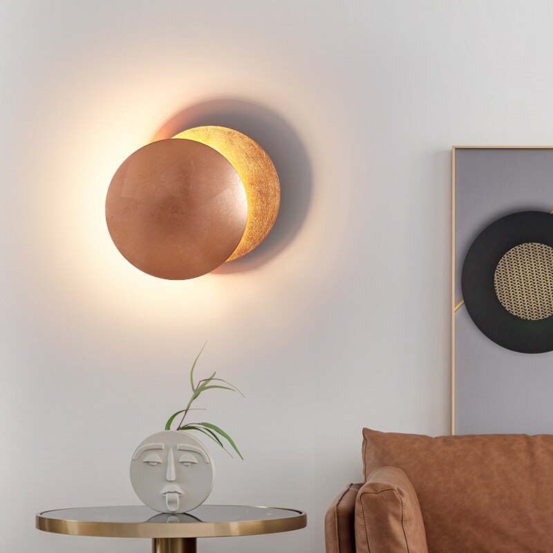 Lámpara de pared moderna redonda minimalista con luz LED
