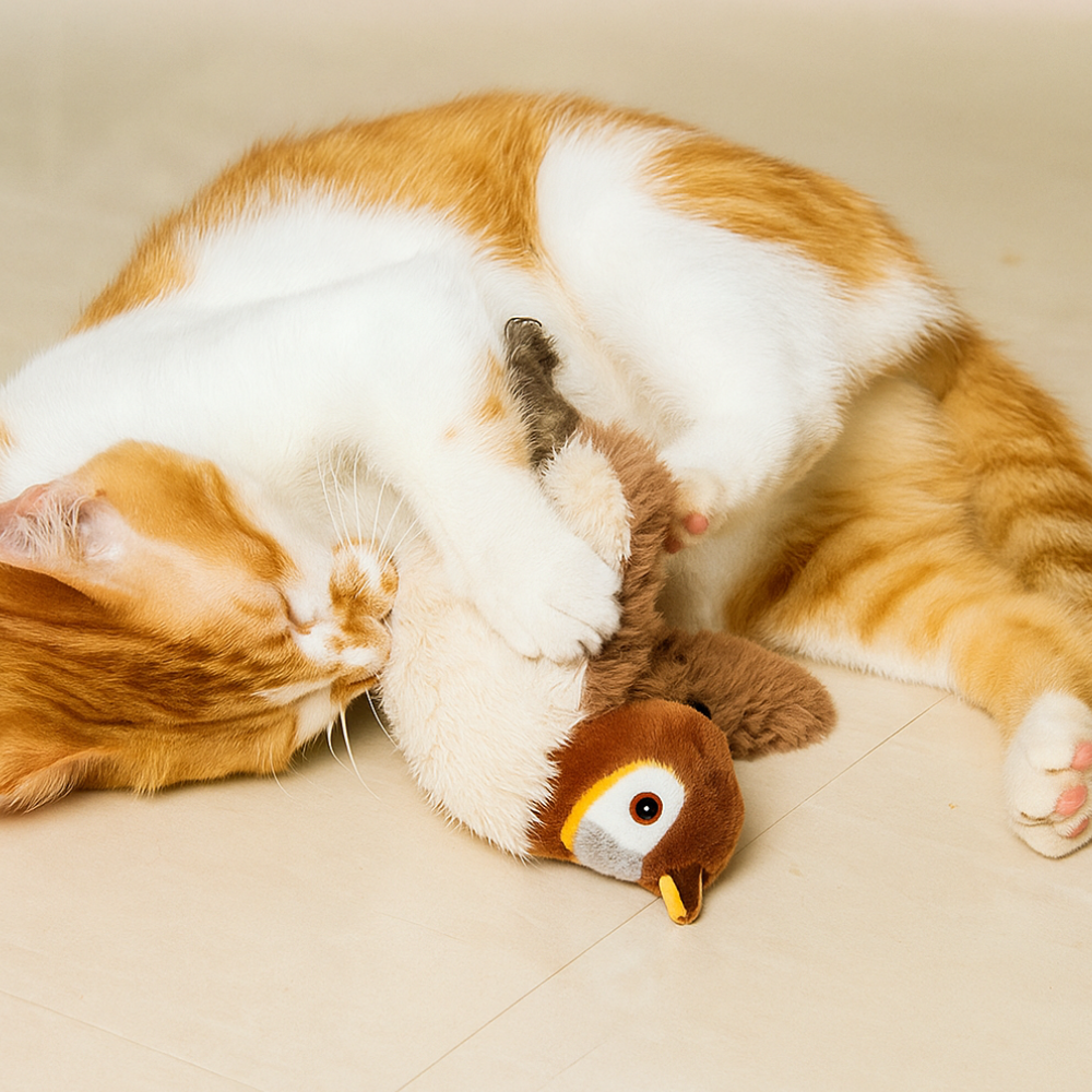 Interactive Cat Toys Realistic Flapping Bird USB Rechargeable Pet Toy