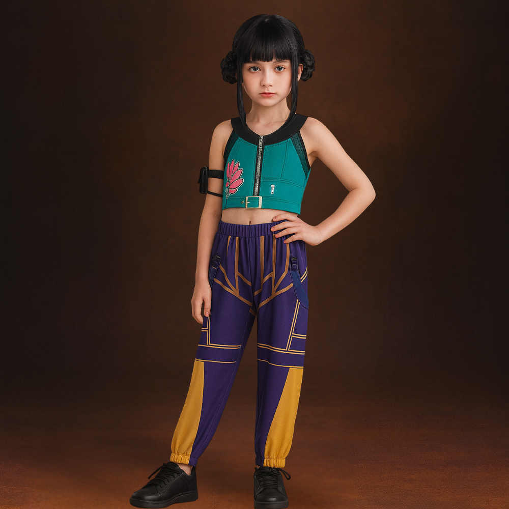 Costume Kpop Halloween pour enfants Veste scintillante Haut Short Tenue de danse
