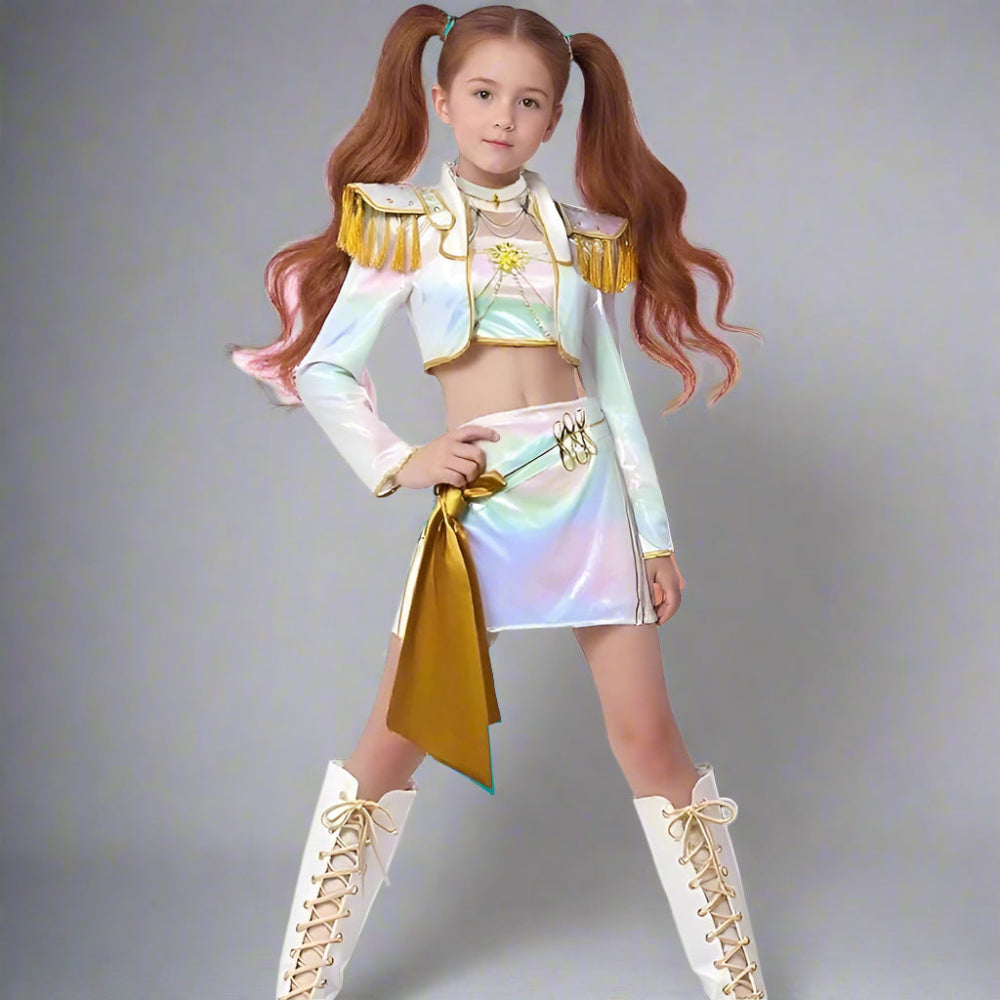 Kpop Halloween Costume Girls Holographic Outfit