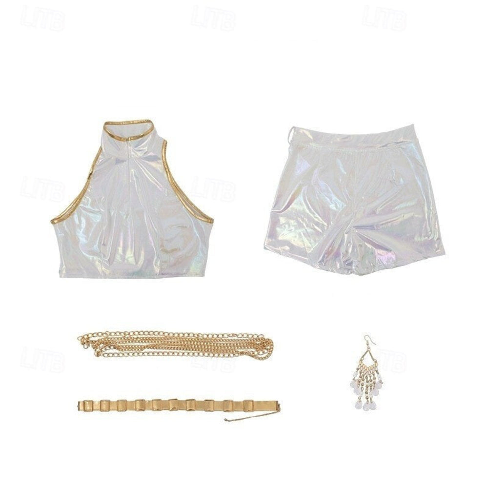 Kpop Halloween Costume Girls Holographic Outfit