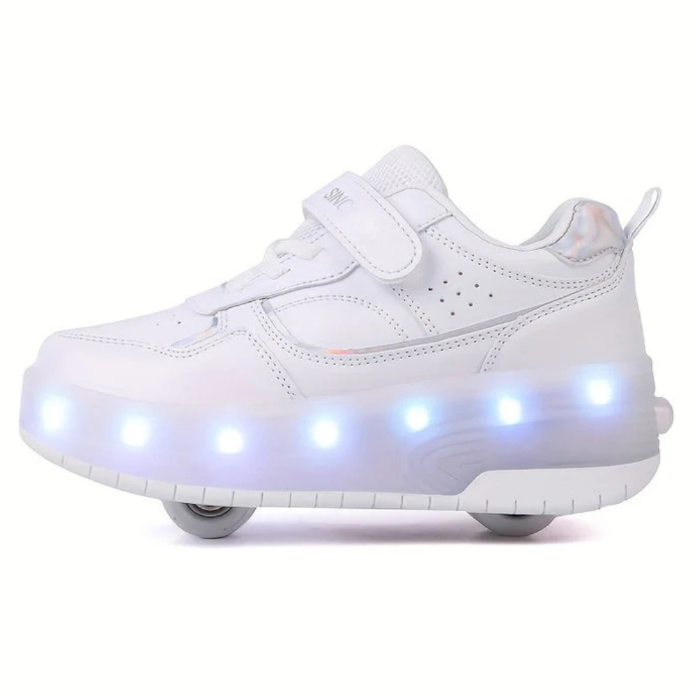 Kids LED Roller Sneakers Light Up Retractable Wheels