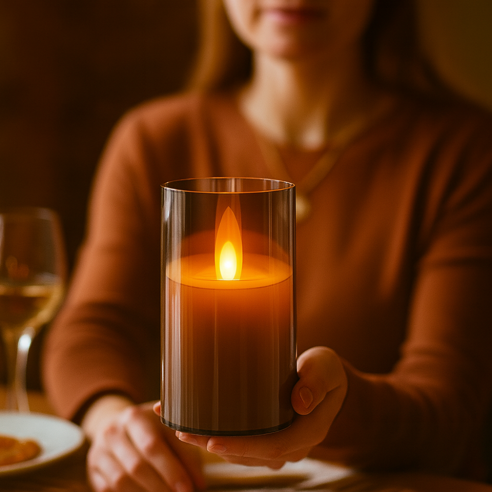 Bougies LED sans flamme Télécommande Lumière chaude Ensemble décoratif