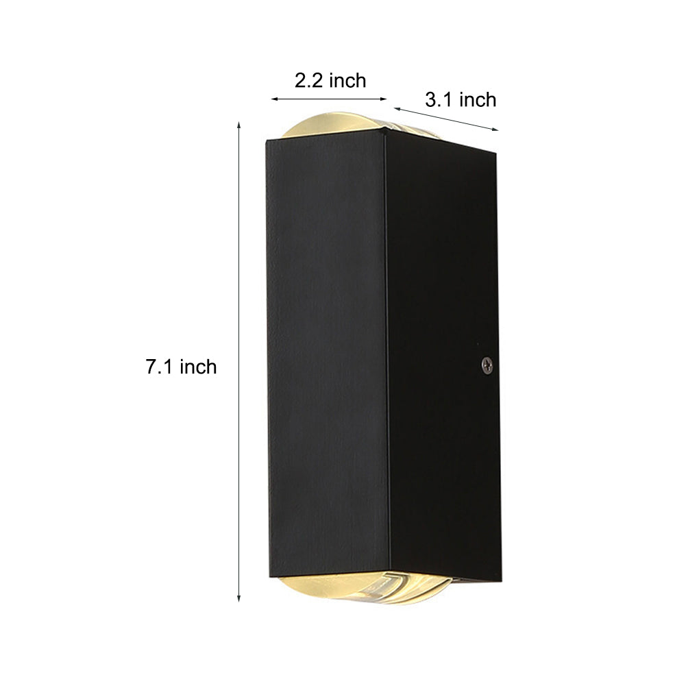 Aplique de pared LED de aluminio negro para exterior