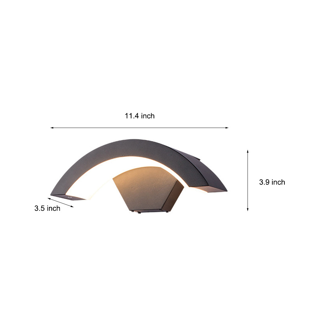 Zewnętrzna lampa ścienna z zakrzywionym wzorem LED
