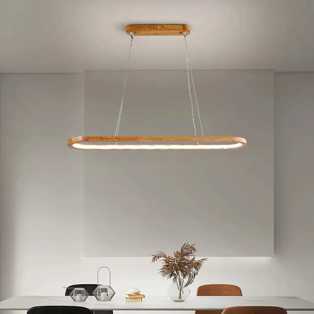 Lámpara colgante LED de madera para techo