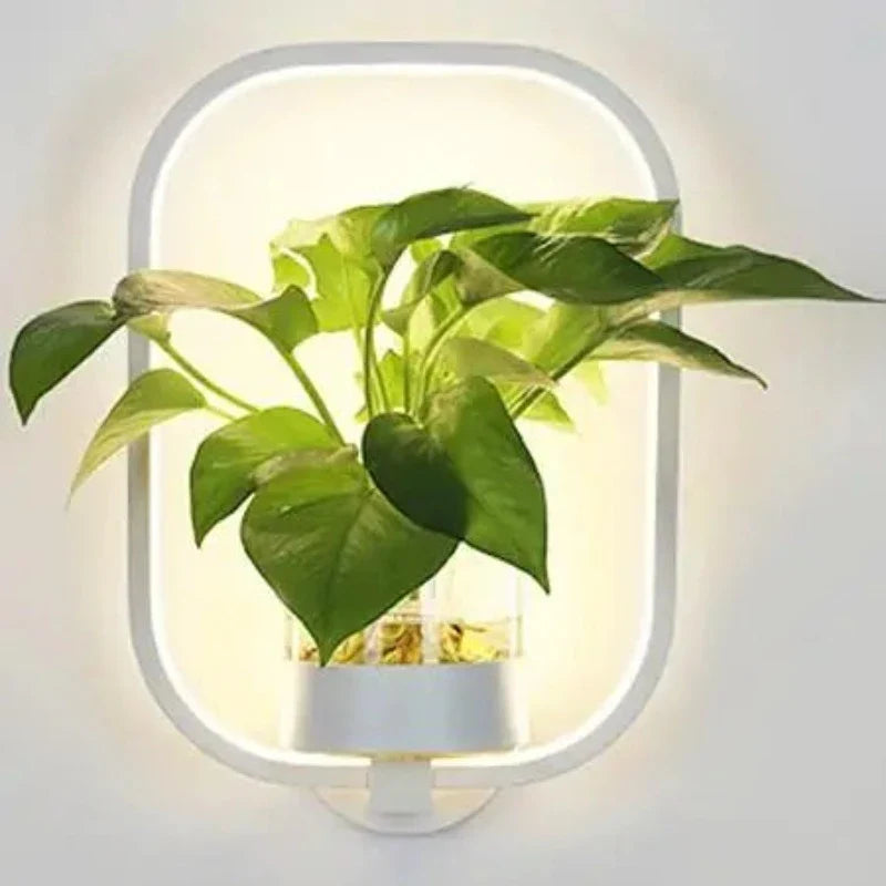 Wandleuchte mit Glas-Pflanzenhalter