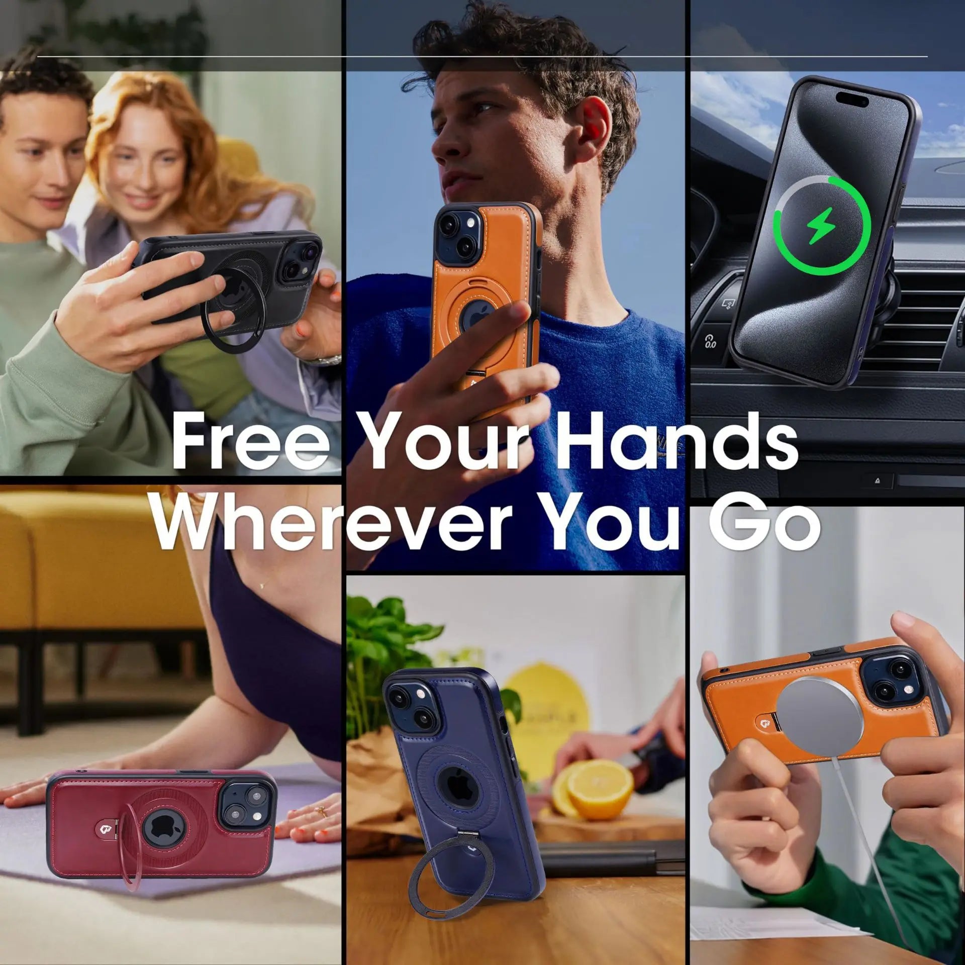Phone Case Leather Magnetic Stand Cover