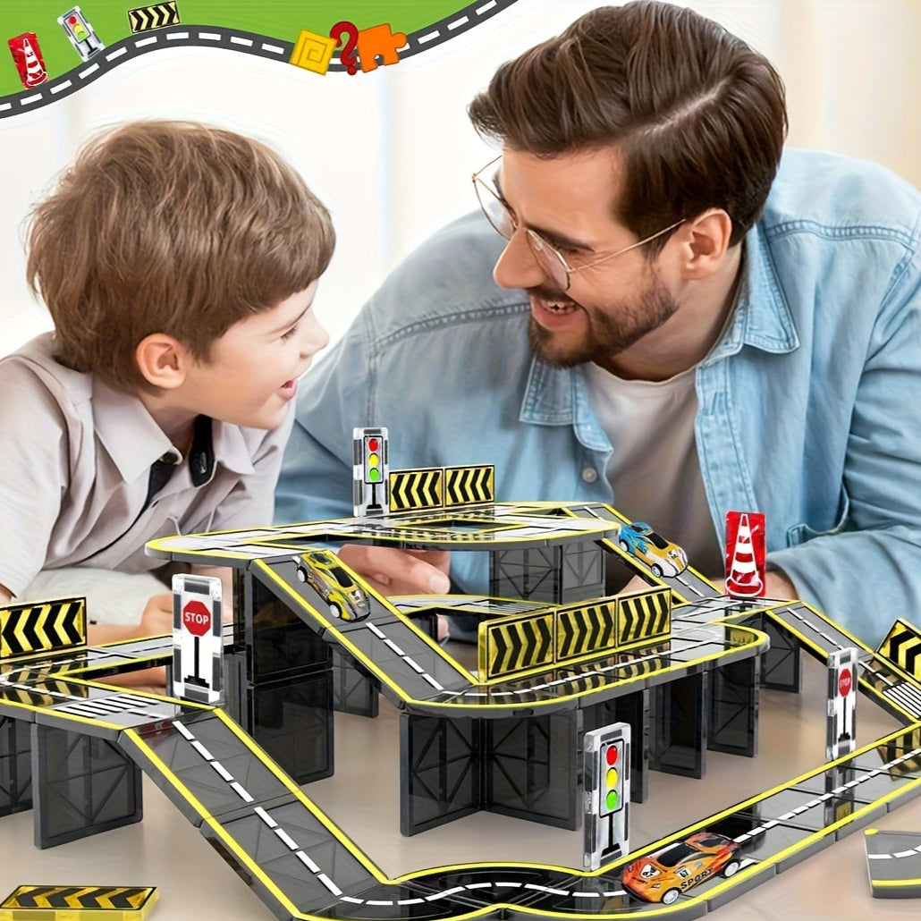 Magnetic Car Track Construction Toy Set