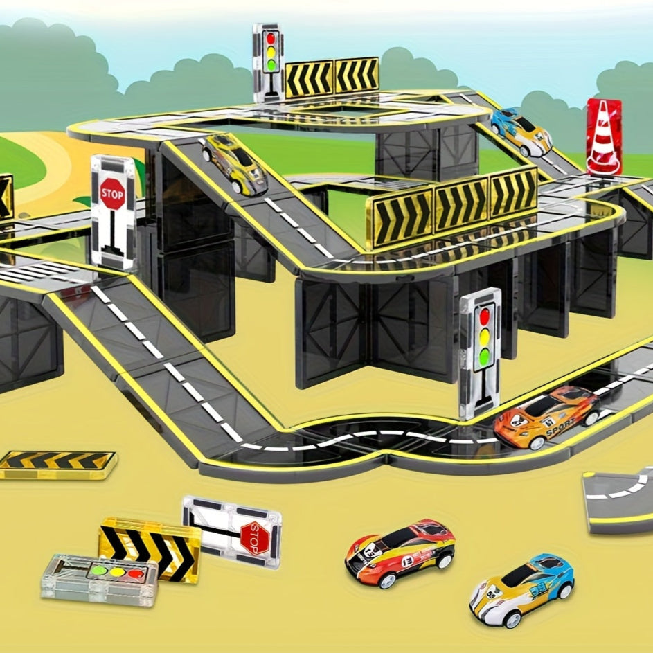 Magnetic Car Track Construction Toy Set