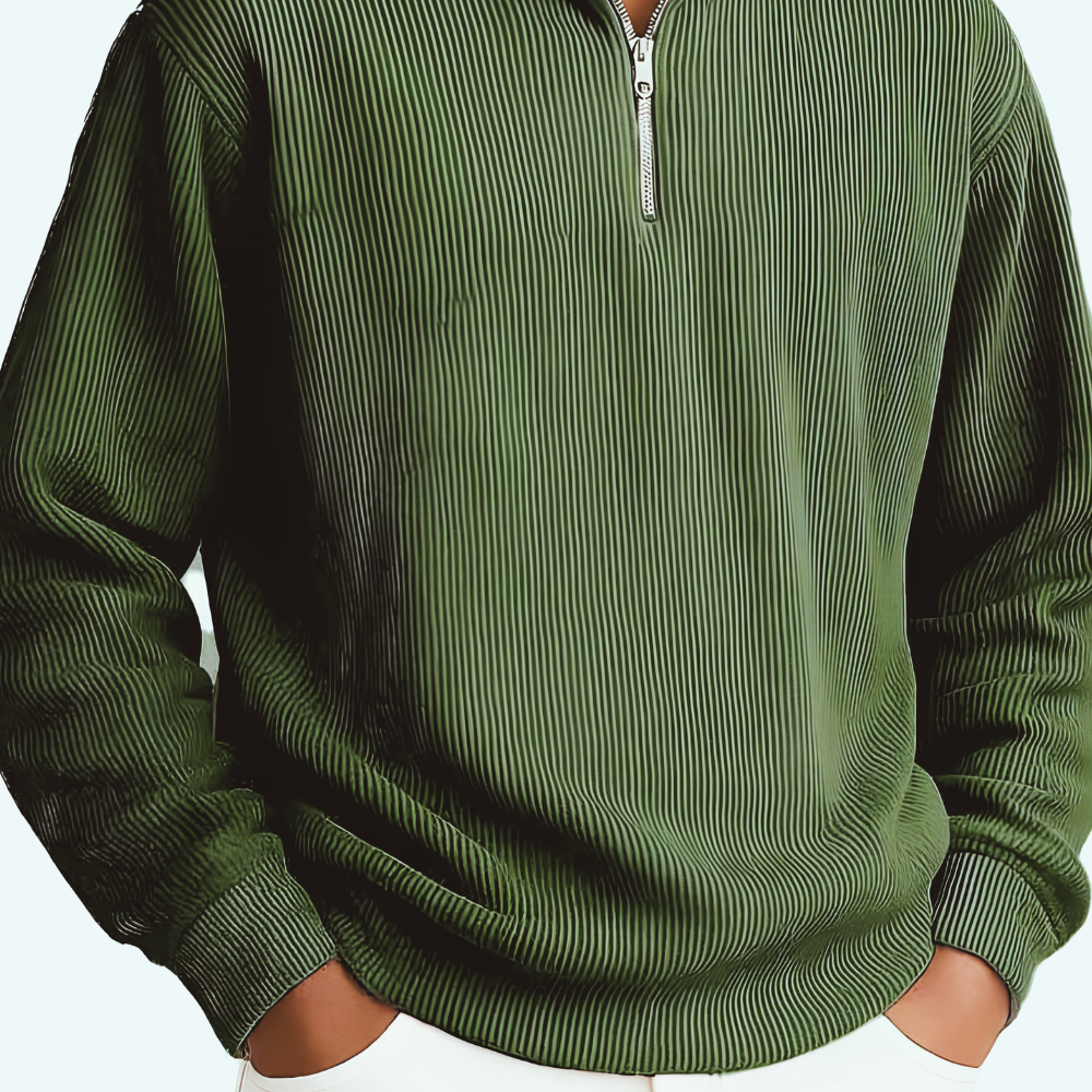 Mens Oversized Half Zip Knitted Sweater Warm Jumper
