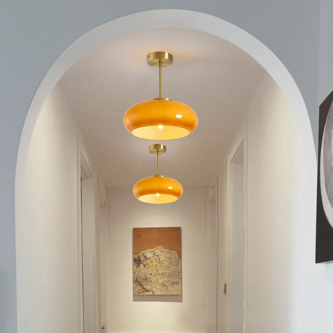 Vintage Round Glass Ceiling Light Fixture