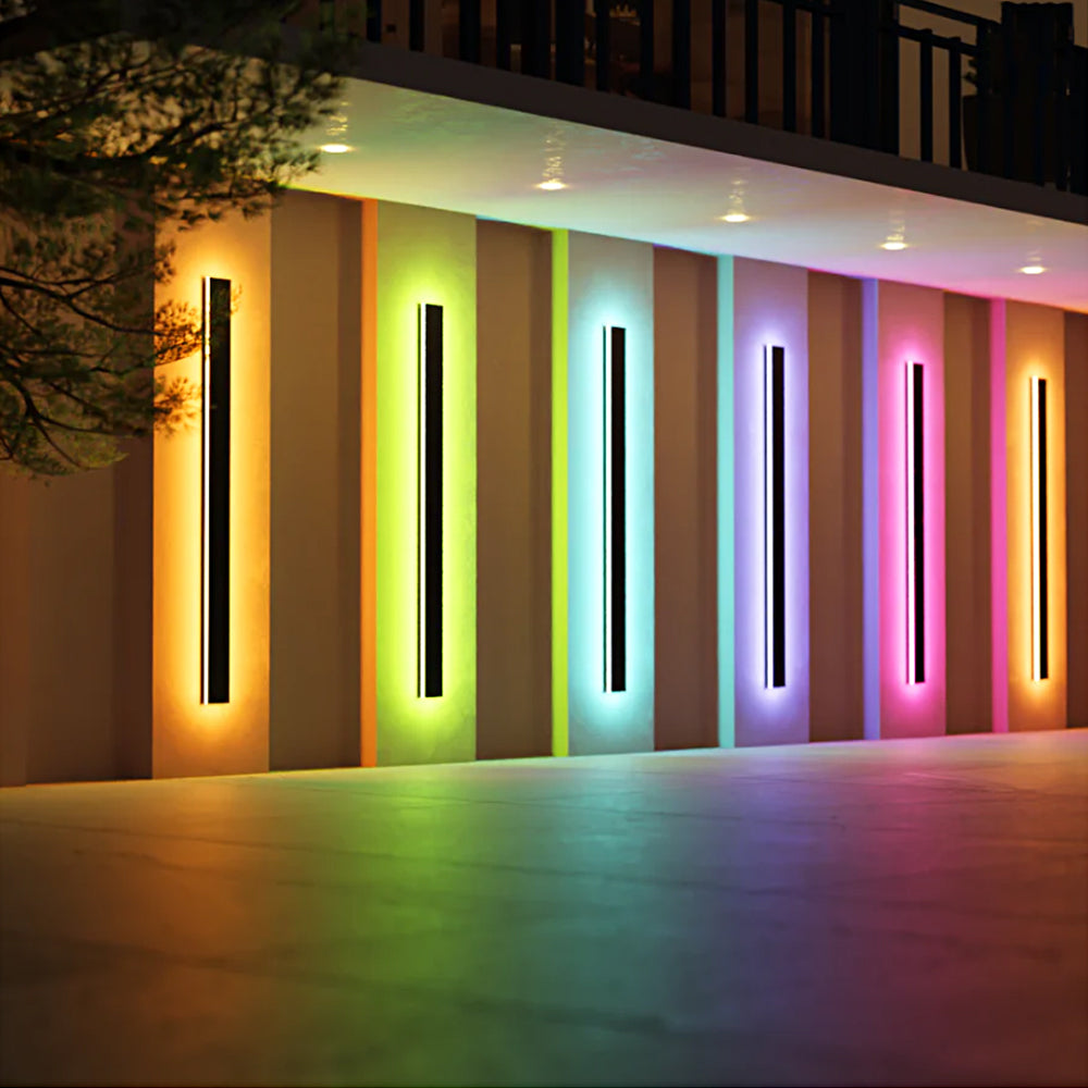 Applique murale extérieure LED noire moderne