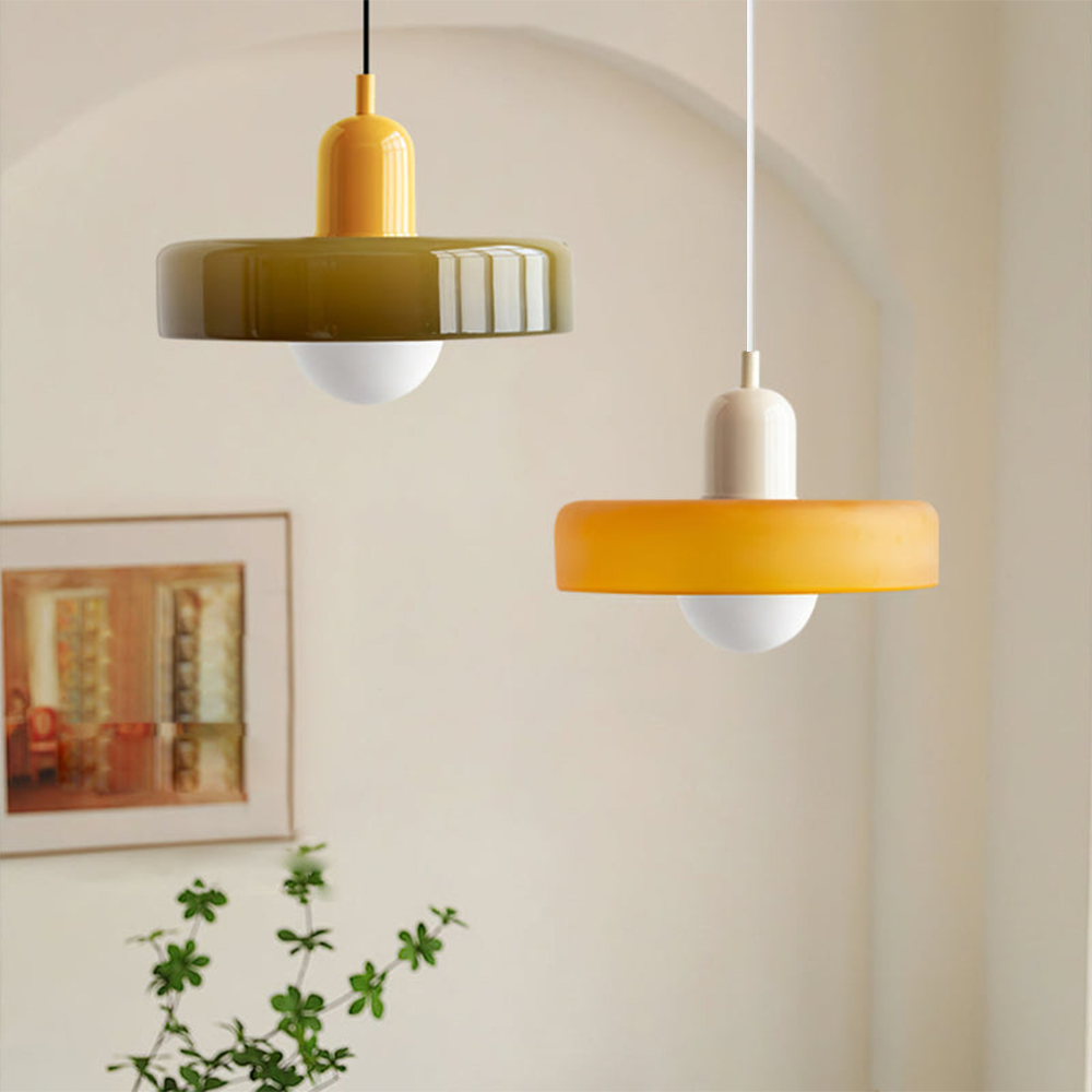 Bauhaus Inspired Colourful Glass Pendant Light