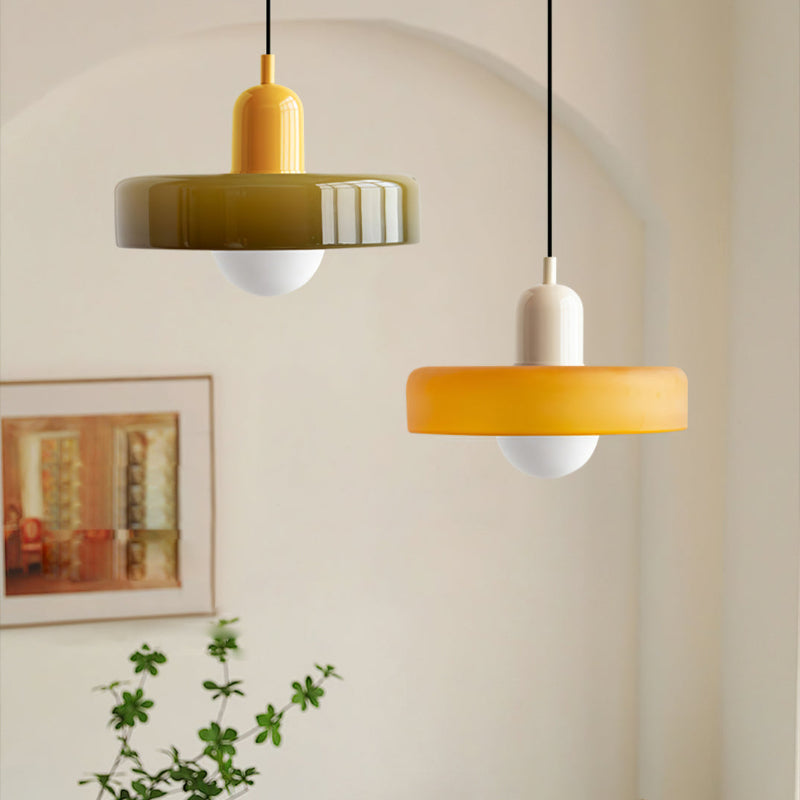 Lampada a sospensione in vetro colorato per case moderne