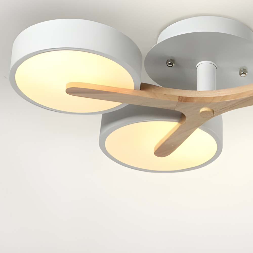 Modern Ceiling Light Fixture Semi Flush Mount Lighting Wood Branch