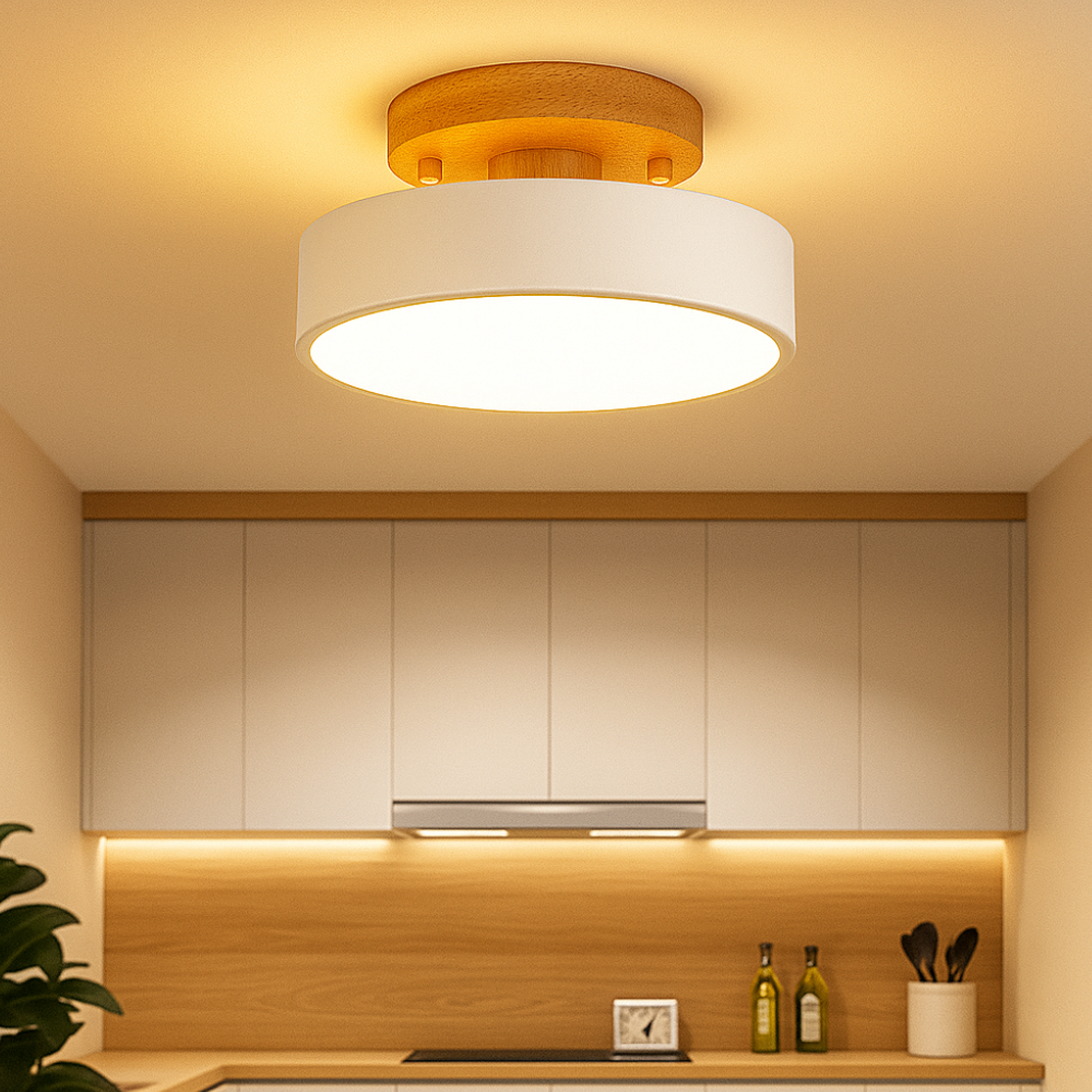 Modern Ceiling Light Fixture Semi Flush Mount Lighting Wood Branch