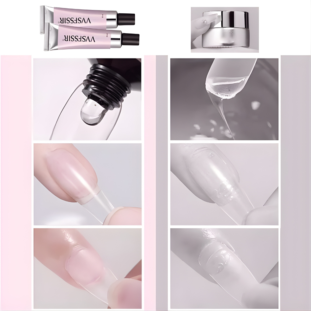 Nail Art Kit Long Lasting Glue Gel Press On Nails 30ml Clear