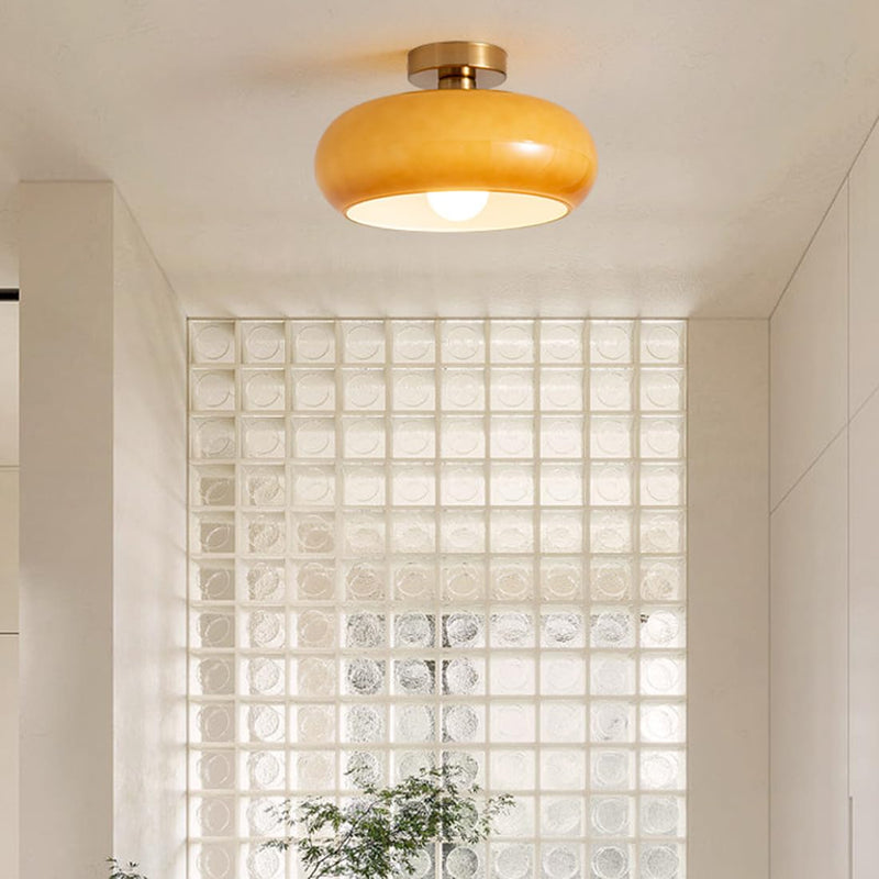 Vintage Round Glass Ceiling Light Fixture