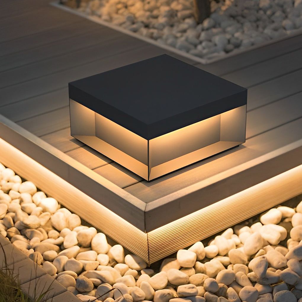 Farola LED para exterior moderna de metal negro