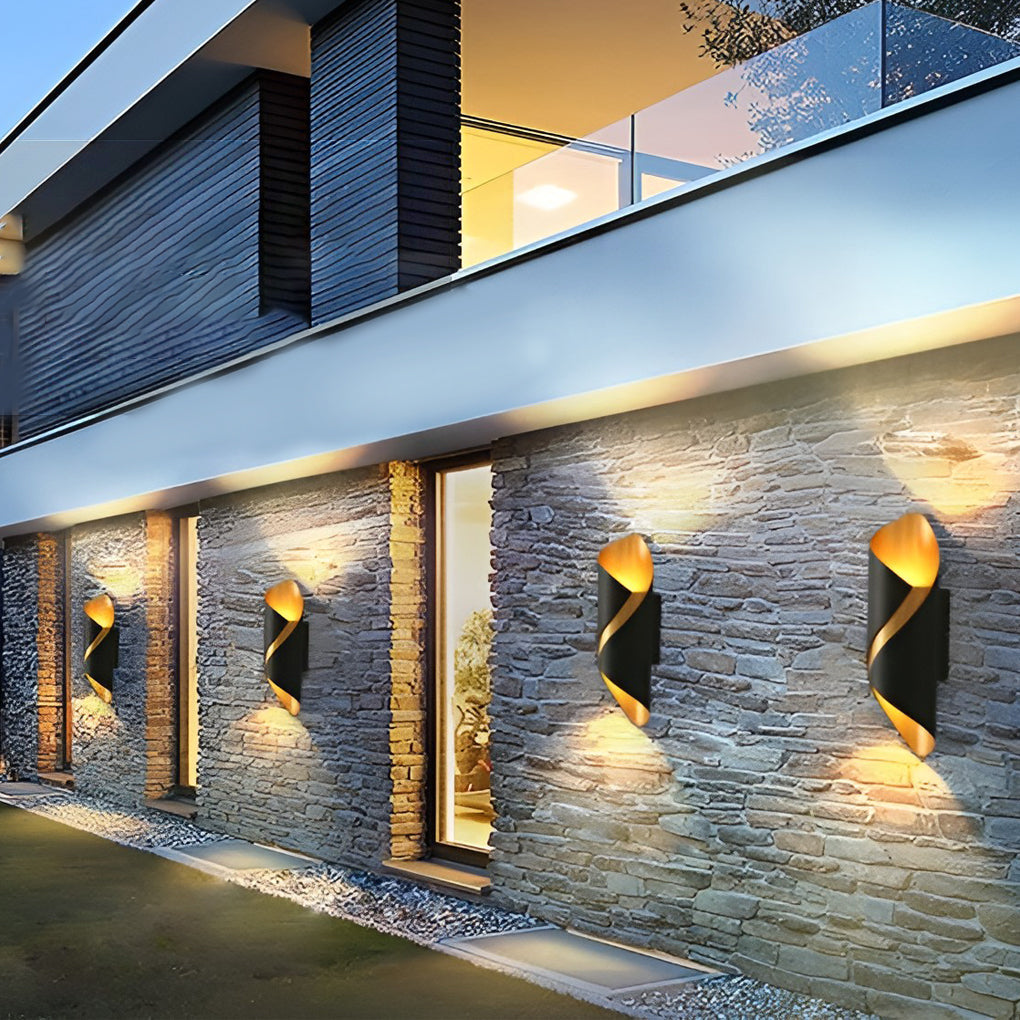 Wall light modern black aluminium outdoor sconce