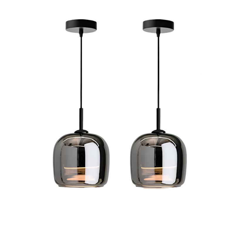 Lámpara de techo colgante de cristal moderna negra