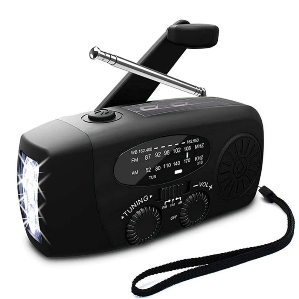 Radio Emergency Hand Crank Solar Weather Alert Flashlight Power Bank