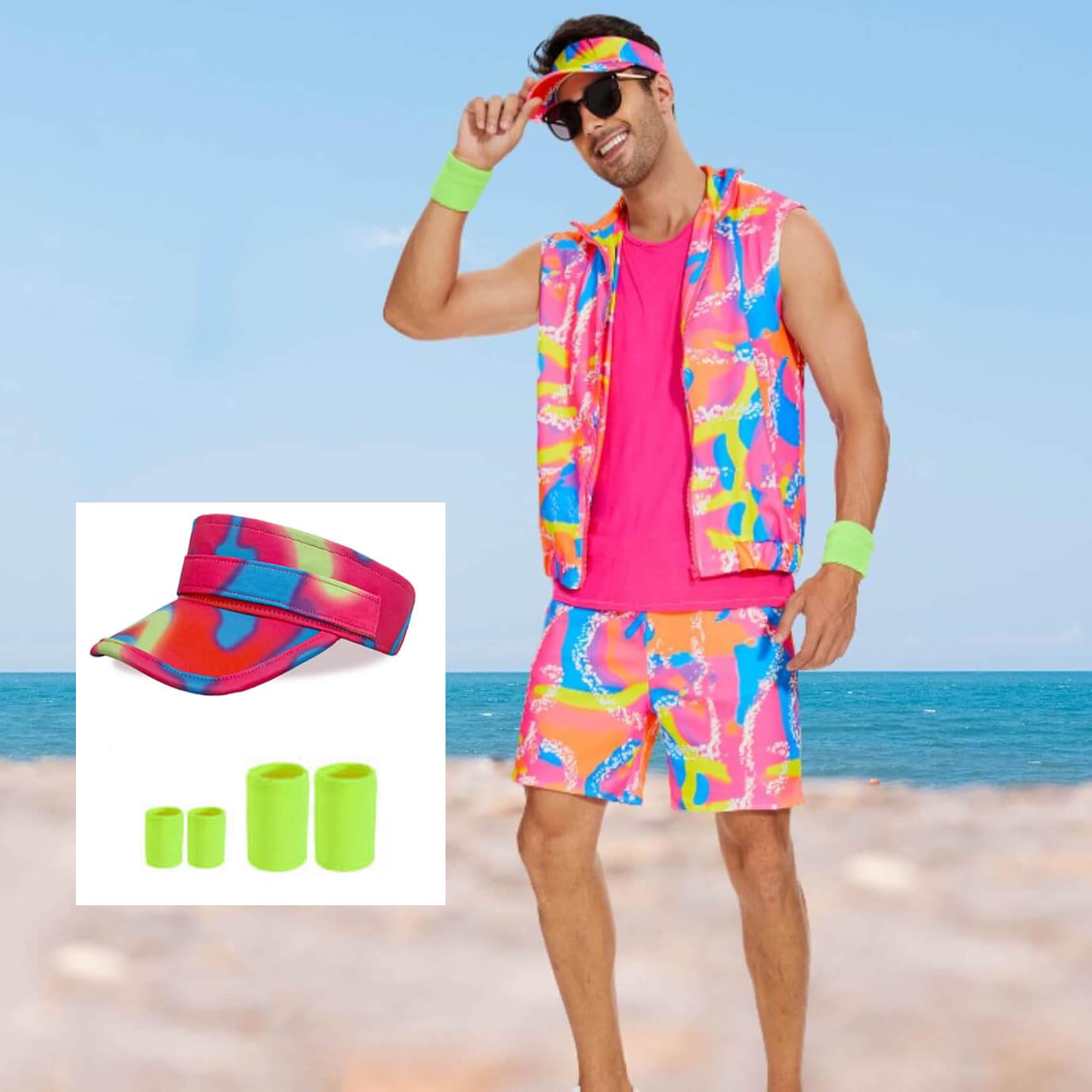 Disfraz de Halloween para parejas retro de los 80 y 90 | Conjunto de body y shorts