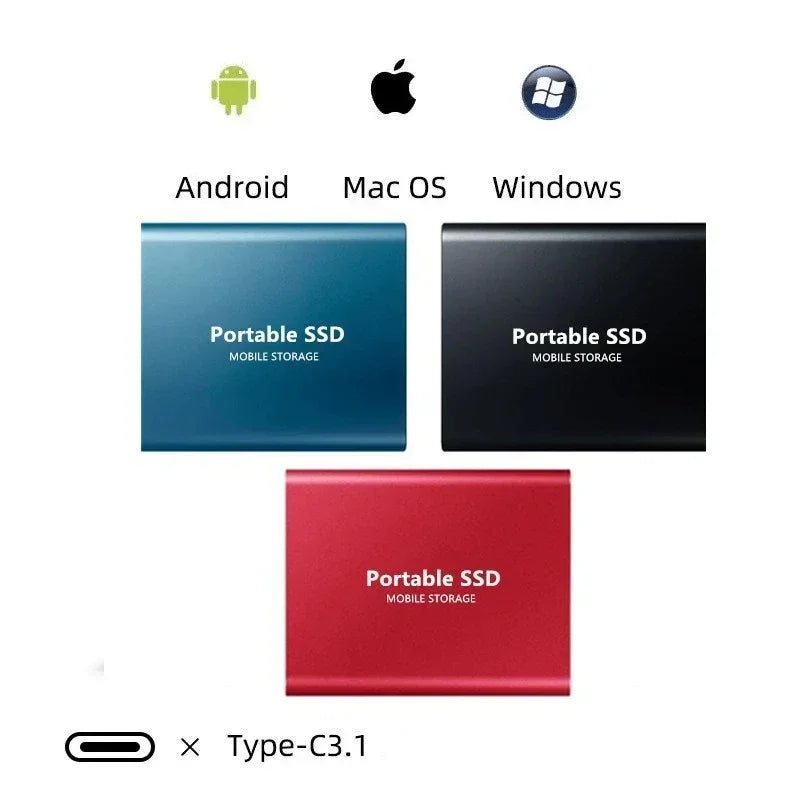 Portable SSD 2TB Hard Drive External Storage Compact Fast Best Quality