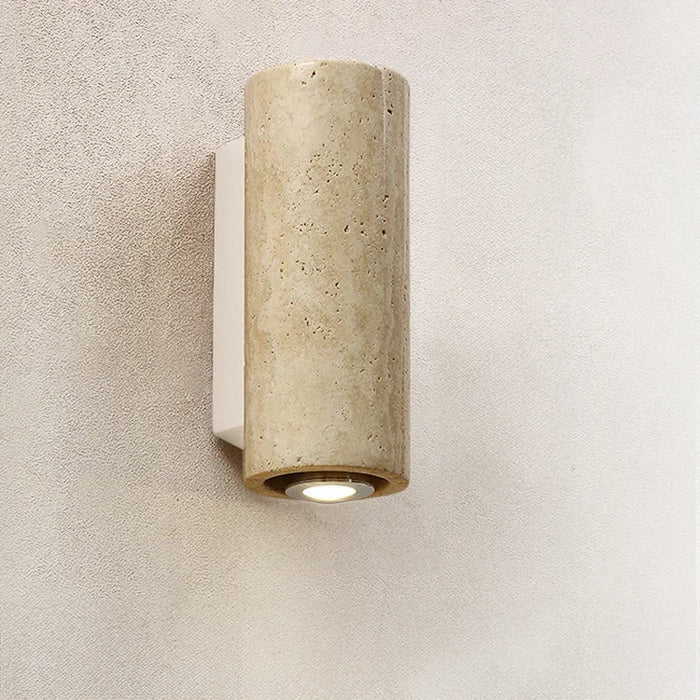 Aplique de pared de piedra con diseño de travertino natural