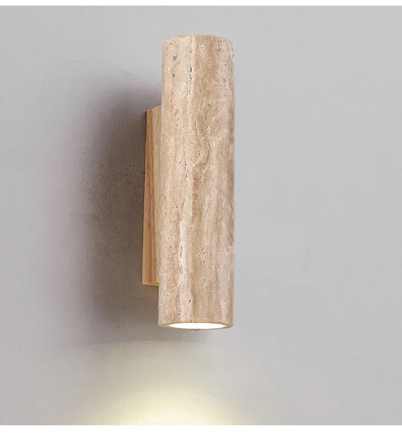 Aplique de pared de piedra con diseño de travertino natural