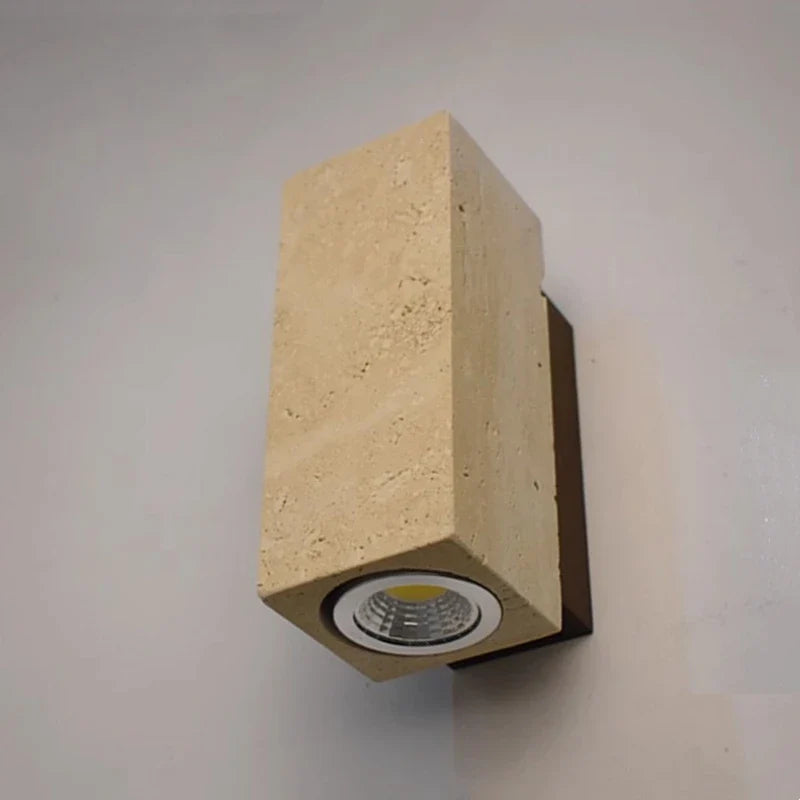 Aplique de pared de piedra con diseño de travertino natural