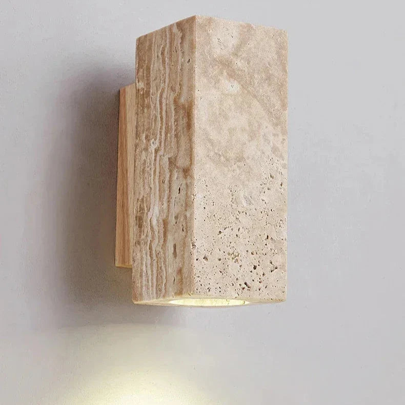 Aplique de pared de piedra con diseño de travertino natural